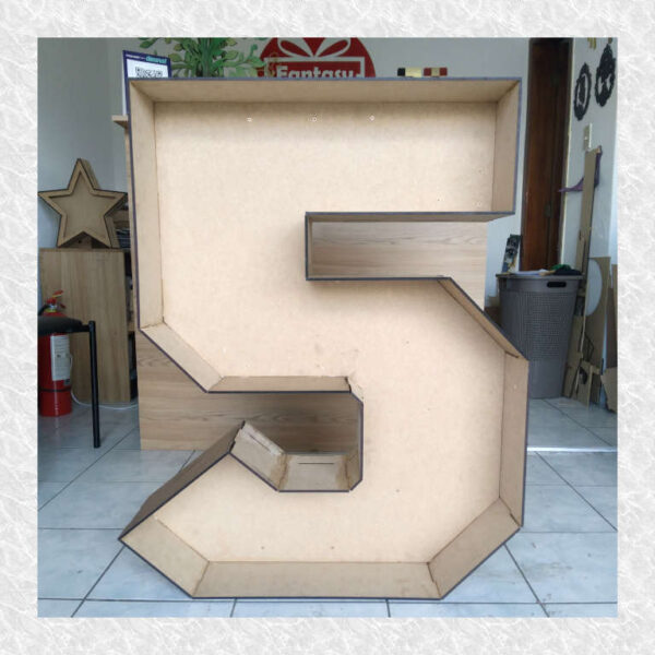 Número 3D en MDF para Decoración con Globos - Imagen 3